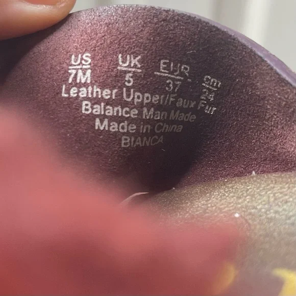 Sam Edelman Bianca Women Leather Vegan Fur Burgundy Leather‎ Platform Sandals - Picture 3 of 6